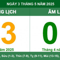 Lịch âm 3/5 chính xác nhất, lịch vạn niên ngày 3/5/2025: Việc nên và không nên làm?