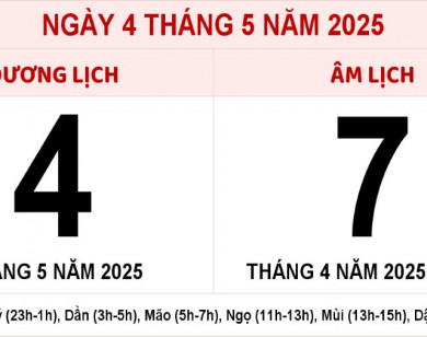 Lịch âm 4/5 chính xác nhất, lịch vạn niên ngày 4/5/2025: Việc nên và không nên làm?