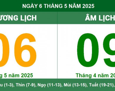 Lịch âm 6/5 chính xác nhất, lịch vạn niên ngày 6/5/2025: Việc nên và không nên làm?