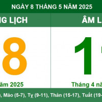 Lịch âm 8/5 chính xác nhất, lịch vạn niên ngày 8/5/2025: Việc nên và không nên làm?