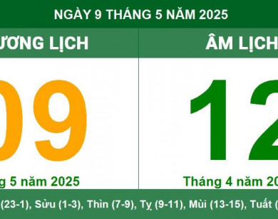 Lịch âm 9/5 chính xác nhất, lịch vạn niên ngày 9/5/2025: Việc nên và không nên làm?