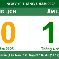 Lịch âm 10/5 chính xác nhất, lịch vạn niên ngày 10/5/2025: Việc nên và không nên làm?