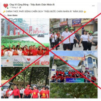 Xuất hiện fanpage mạo danh Chiến dịch “Triệu bước chân nhân ái”