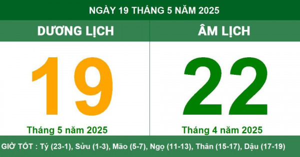 Lịch âm 19/5 chính xác nhất, lịch vạn niên ngày 19/5/2025: Việc nên và không nên làm?