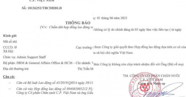 Người tố cáo cửa hàng C.P ở Sóc Trăng bán heo bệnh ra thị trường bị nghỉ việc từ ngày 1/6