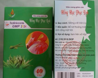 Phát hiện viên uống giảm cân Hồng hạc Phục linh chứa 3 loại chất cấm