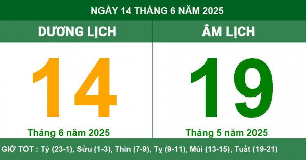 Lịch âm 14/6 chính xác nhất, lịch vạn niên ngày 14/6/2025: Việc nên và không nên làm?