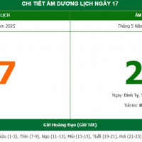 Lịch âm 17/6 chính xác nhất, lịch vạn niên ngày 17/6/2025: Việc nên và không nên làm?