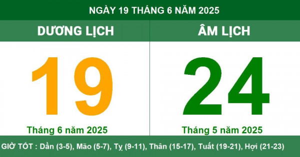 Lịch âm 19/6 chính xác nhất, lịch vạn niên ngày 19/6/2025: Việc nên và không nên làm?