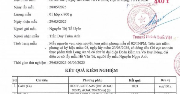 Công bố kết quả kiểm tra an toàn thực phẩm đối với các sản phẩm Fidimilk