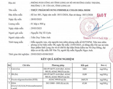 Công bố kết quả kiểm tra an toàn thực phẩm đối với các sản phẩm Fidimilk