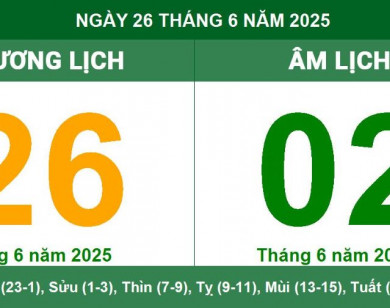 Lịch âm 26/6 chính xác nhất, lịch vạn niên ngày 26/6/2025: Việc nên và không nên làm?