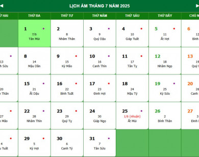 Lịch âm 2/7 chính xác nhất, lịch vạn niên ngày 2/7/2025: Việc nên và không nên làm?
