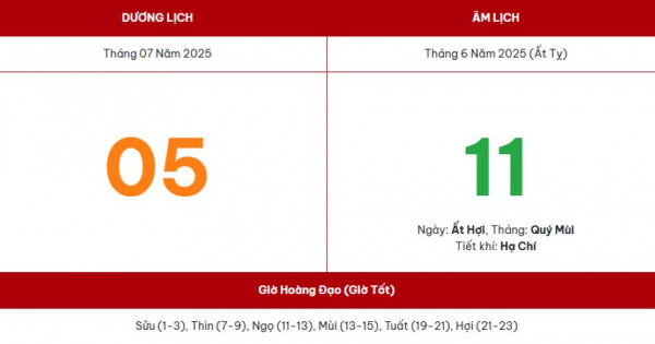 Lịch âm 5/7 chính xác nhất, lịch vạn niên ngày 5/7/2025: Việc nên và không nên làm?
