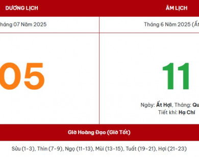 Lịch âm 5/7 chính xác nhất, lịch vạn niên ngày 5/7/2025: Việc nên và không nên làm?