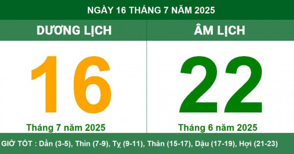 Lịch âm 16/7 chính xác nhất, lịch vạn niên ngày 16/7/2025: Việc nên và không nên làm?