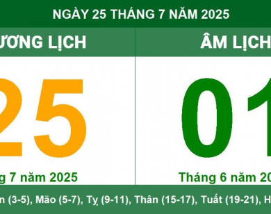 Lịch âm 25/7 chính xác nhất, lịch vạn niên ngày 25/7/2025: Việc nên và không nên làm?