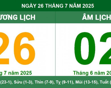 Lịch âm 26/7 chính xác nhất, lịch vạn niên ngày 26/7/2025: Việc nên và không nên làm?