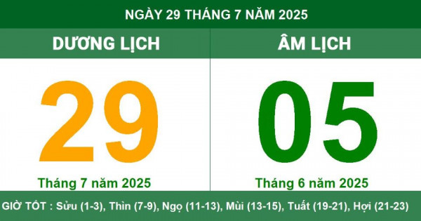 Lịch âm 29/7 chính xác nhất, lịch vạn niên ngày 29/7/2025: Việc nên và không nên làm?