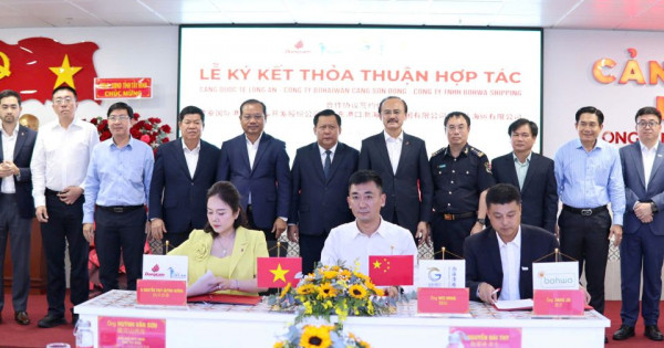 Cảng quốc tế Long An ký kết hợp tác chiến lược với đối tác Trung Quốc, tăng cường kết nối hàng hải khu vực