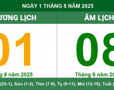 Lịch âm 1/8 chính xác nhất, lịch vạn niên ngày 1/8/2025: Việc nên và không nên làm?