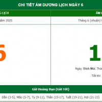 Lịch âm 6/8 chính xác nhất, lịch vạn niên ngày 6/8/2025: Việc nên và không nên làm?