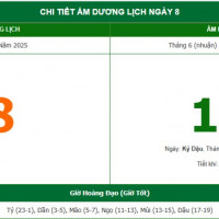 Lịch âm 8/8 chính xác nhất, lịch vạn niên ngày 8/8/2025: Việc nên và không nên làm?