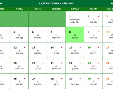 Lịch âm 9/8 chính xác nhất, lịch vạn niên ngày 9/8/2025: Việc nên và không nên làm?