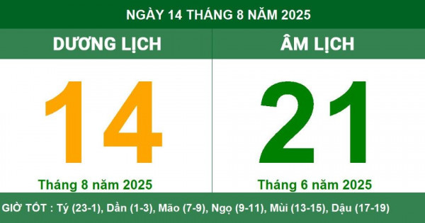 Lịch âm 14/8 chính xác nhất, lịch vạn niên ngày 14/8/2025: Việc nên và không nên làm?