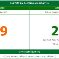 Lịch âm 19/8 chính xác nhất, lịch vạn niên ngày 19/8/2025: Việc nên và không nên làm?