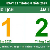 Lịch âm 21/8 chính xác nhất, lịch vạn niên ngày 21/8/2025: Việc nên và không nên làm?