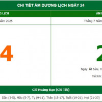 Lịch âm 24/8 chính xác nhất, lịch vạn niên ngày 24/8/2025: Việc nên và không nên làm?