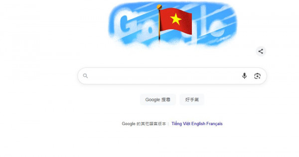 Google thay đổi giao diện hình ảnh lá cờ đỏ sao vàng chào mừng Quốc khánh Việt Nam 2/9