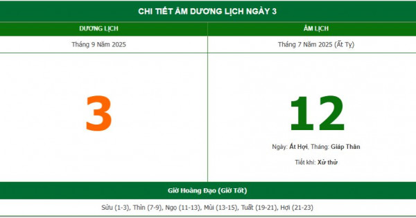 Lịch âm 3/9 chính xác nhất, lịch vạn niên ngày 3/9/2025: Việc nên và không nên làm?