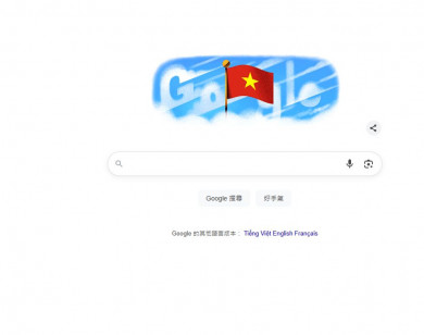 Google thay đổi giao diện hình ảnh lá cờ đỏ sao vàng chào mừng Quốc khánh Việt Nam 2/9