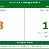 Lịch âm 8/9 chính xác nhất, lịch vạn niên ngày 8/9/2025: Việc nên và không nên làm?