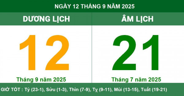 Lịch âm 12/9 chính xác nhất, lịch vạn niên ngày 12/9/2025: Việc nên và không nên làm?