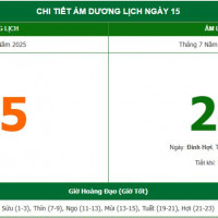 Lịch âm 15/9 chính xác nhất, lịch vạn niên ngày 15/9/2025: Việc nên và không nên làm?