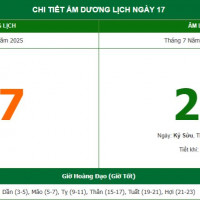 Lịch âm 17/9 chính xác nhất, lịch vạn niên ngày 17/9/2025: Việc nên và không nên làm?