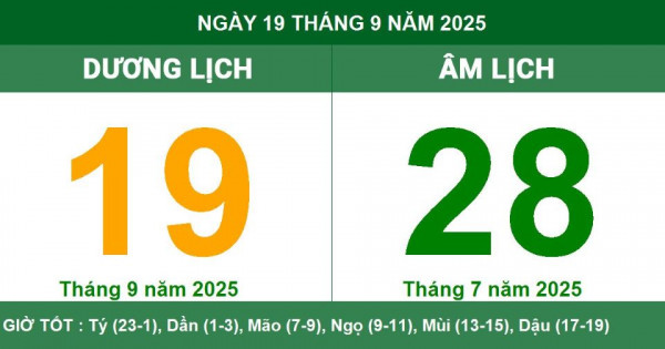 Lịch âm 19/9 chính xác nhất, lịch vạn niên ngày 19/9/2025: Việc nên và không nên làm?