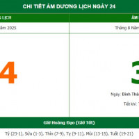 Lịch âm 24/9 chính xác nhất, lịch vạn niên ngày 24/9/2025: Việc nên và không nên làm?