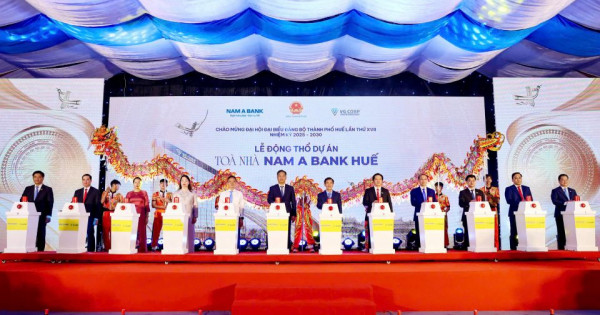 Lễ động thổ tòa nhà Nam A Bank Huế - Công trình xanh gắn kết hành trình di sản miền Trung
