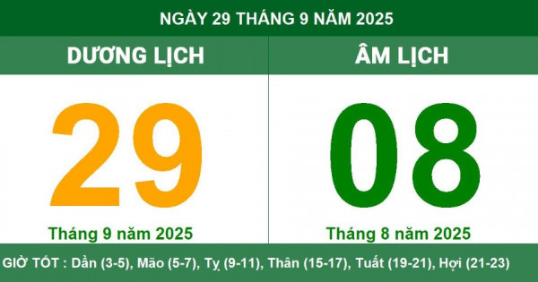 Lịch âm 29/9 chính xác nhất, lịch vạn niên ngày 29/9/2025: Việc nên và không nên làm?