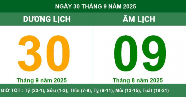 Lịch âm 30/9 chính xác nhất, lịch vạn niên ngày 30/9/2025: Việc nên và không nên làm?