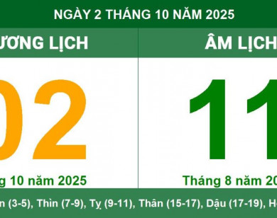 Lịch âm 2/10 chính xác nhất, lịch vạn niên ngày 2/10/2025: Việc nên và không nên làm?