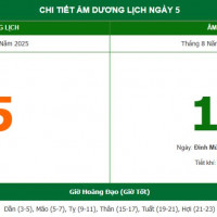 Lịch âm 5/10 chính xác nhất, lịch vạn niên ngày 5/10/2025: Việc nên và không nên làm?