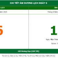 Lịch âm 6/10 chính xác nhất, lịch vạn niên ngày 6/10/2025: Việc nên và không nên làm?