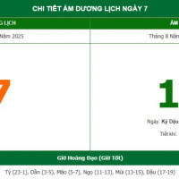 Lịch âm 7/10 chính xác nhất, lịch vạn niên ngày 7/10/2025: Việc nên và không nên làm?