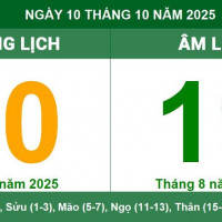 Lịch âm 10/10 chính xác nhất, lịch vạn niên ngày 10/10/2025: Việc nên và không nên làm?