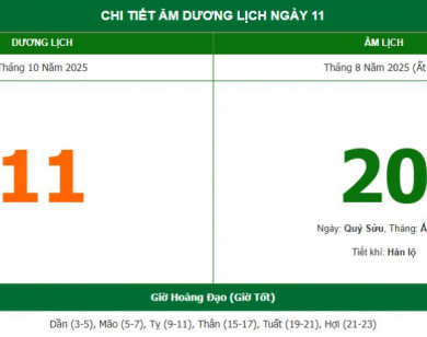 Lịch âm 11/10 chính xác nhất, lịch vạn niên ngày 11/10/2025: Việc nên và không nên làm?